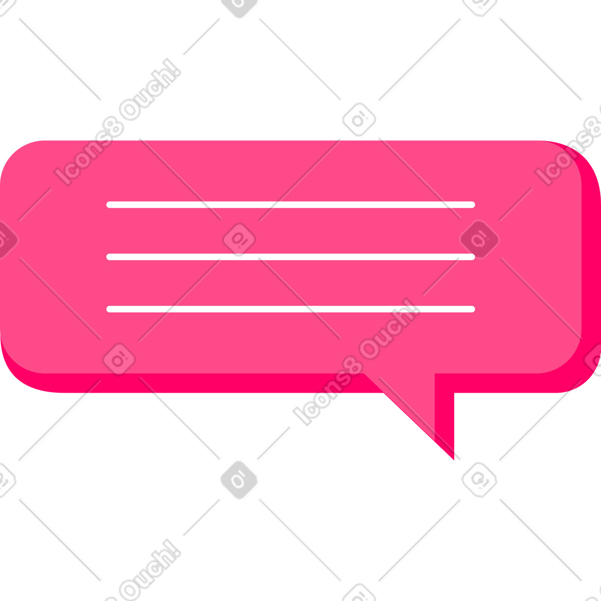 Pink speech bubble with three line illustration in Space style download in PNG, SVG