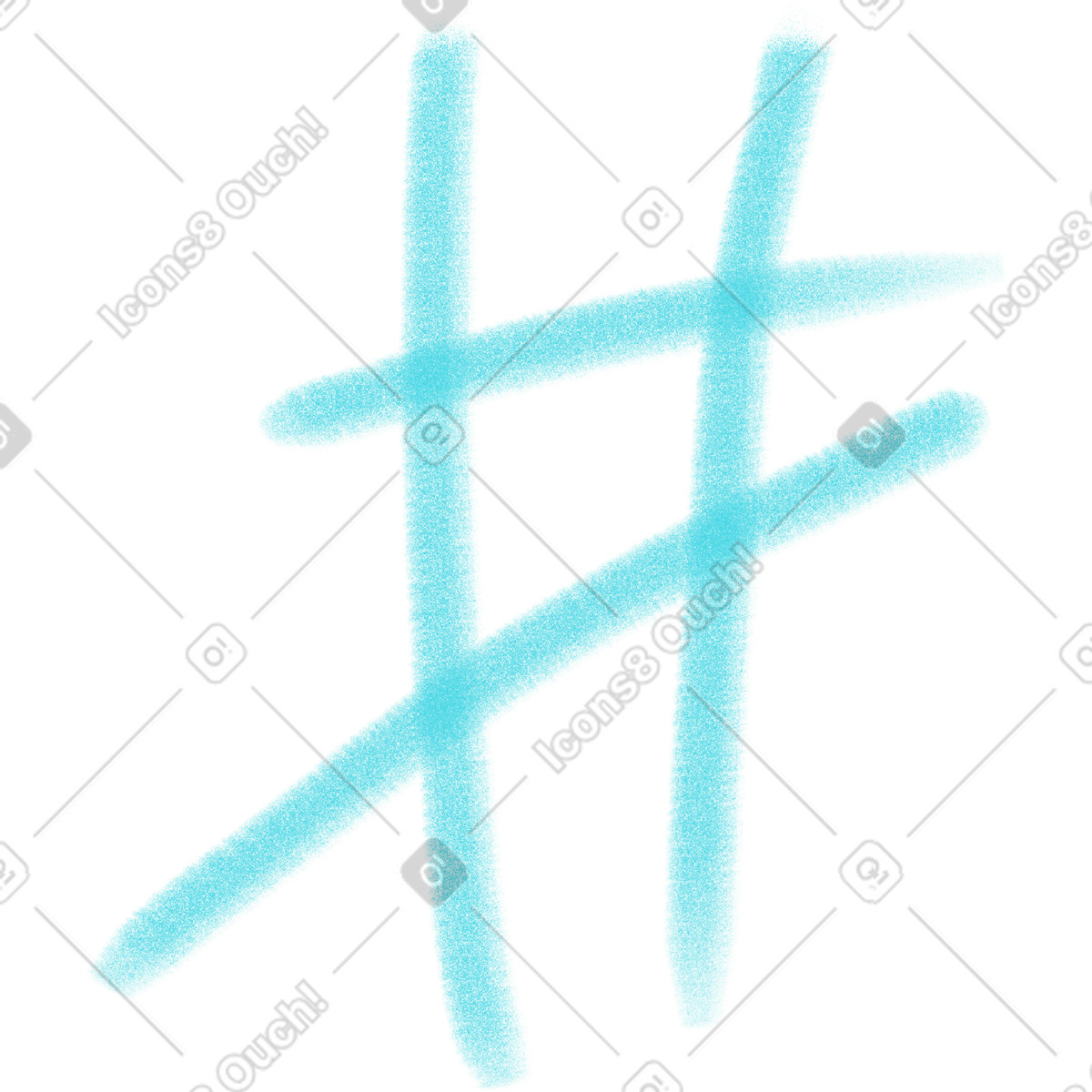 Ilustración Blue hashtag en estilo Doodle a descargar en PNG y SVG