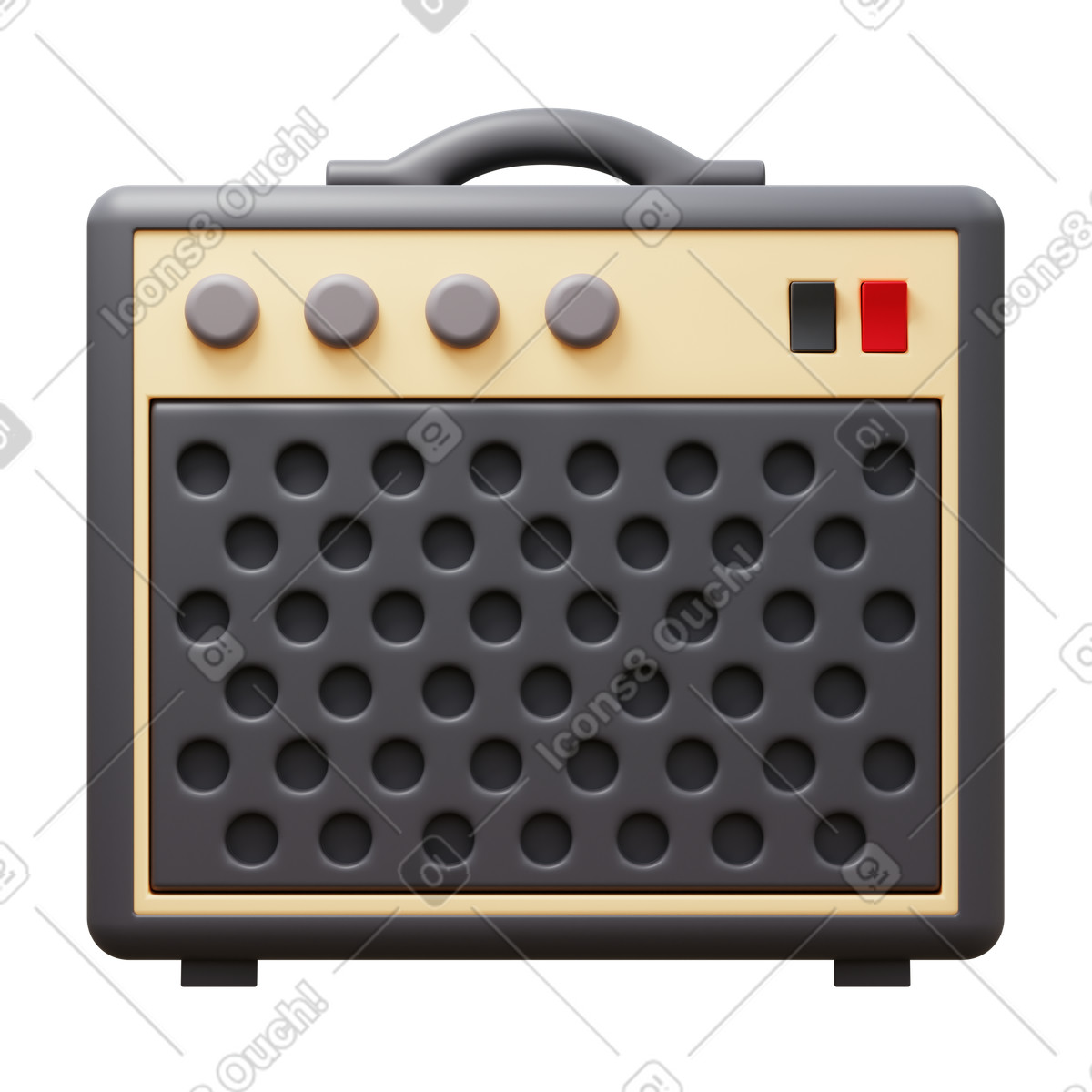 Ilustración Guitar amp en estilo 3D Fluency a descargar en PNG y SVG