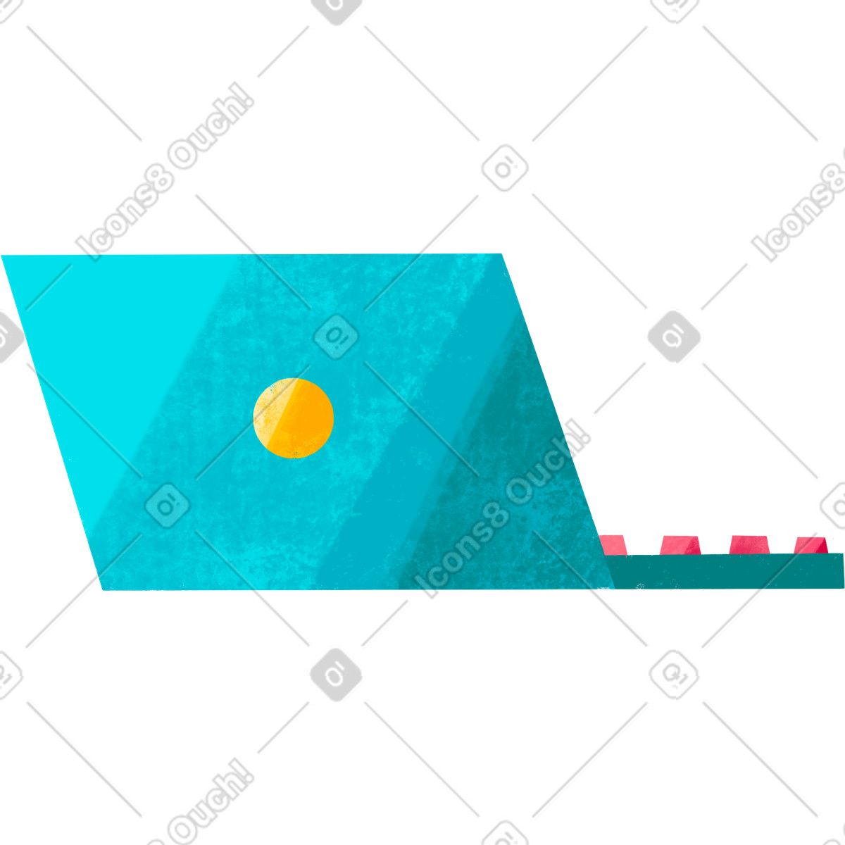 下载 Bonbon 风格的 Blue laptop 插画，支持 PNG、SVG 格式
