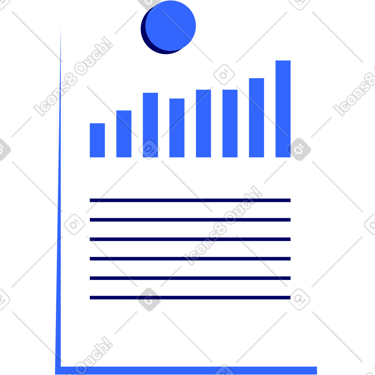 Ilustração de Folha papel com um gráfico em no estilo Lounge para baixar em PNG, SVG