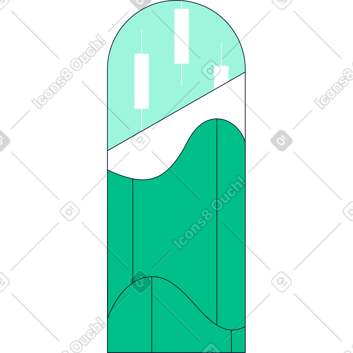 Background finanziario illustrazione in stile Teal scarica in PNG, SVG