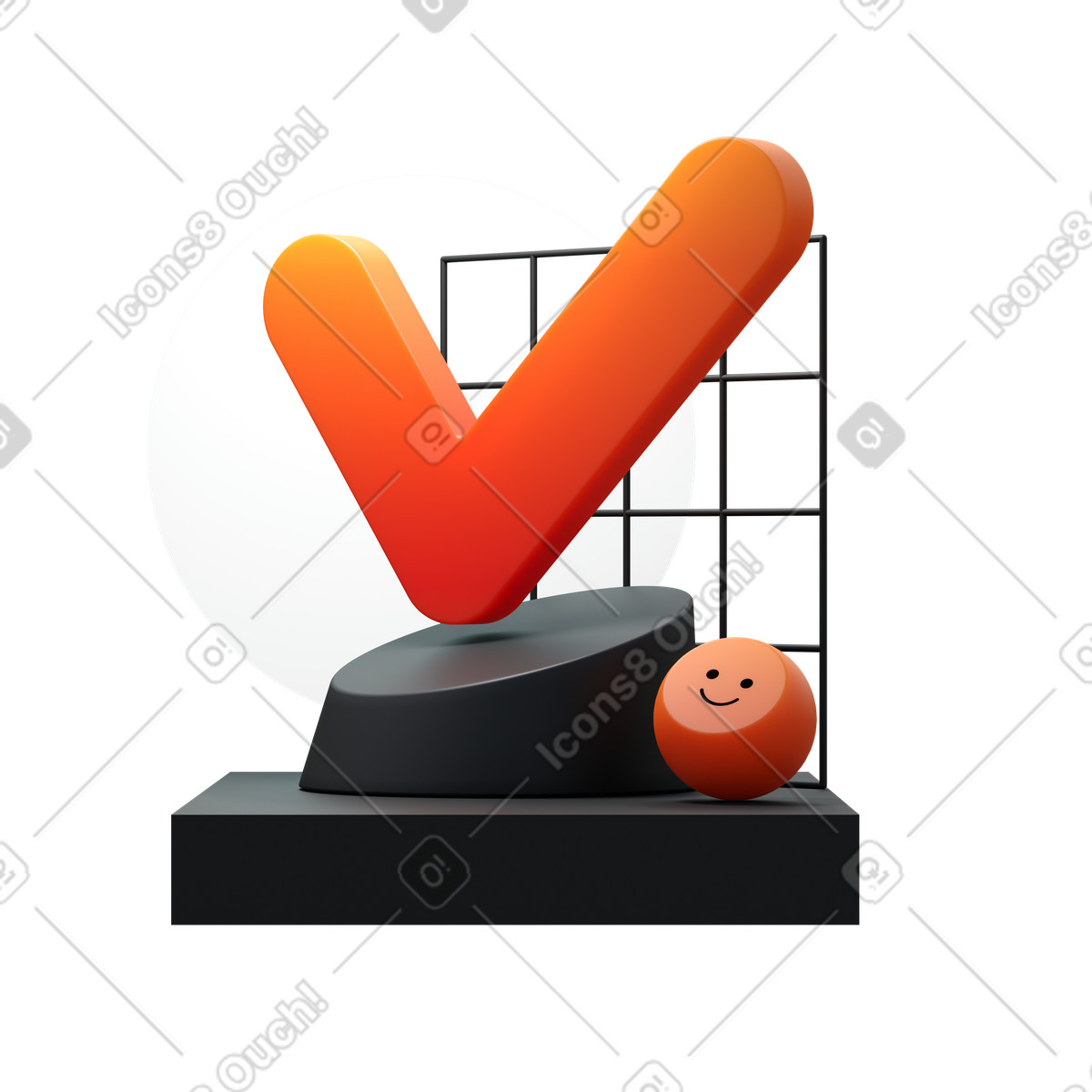 Order complete with big checkmark illustration in PNG, SVG