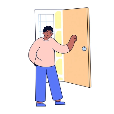A person gently closing the door behind them after saying goodbye to a loved one.