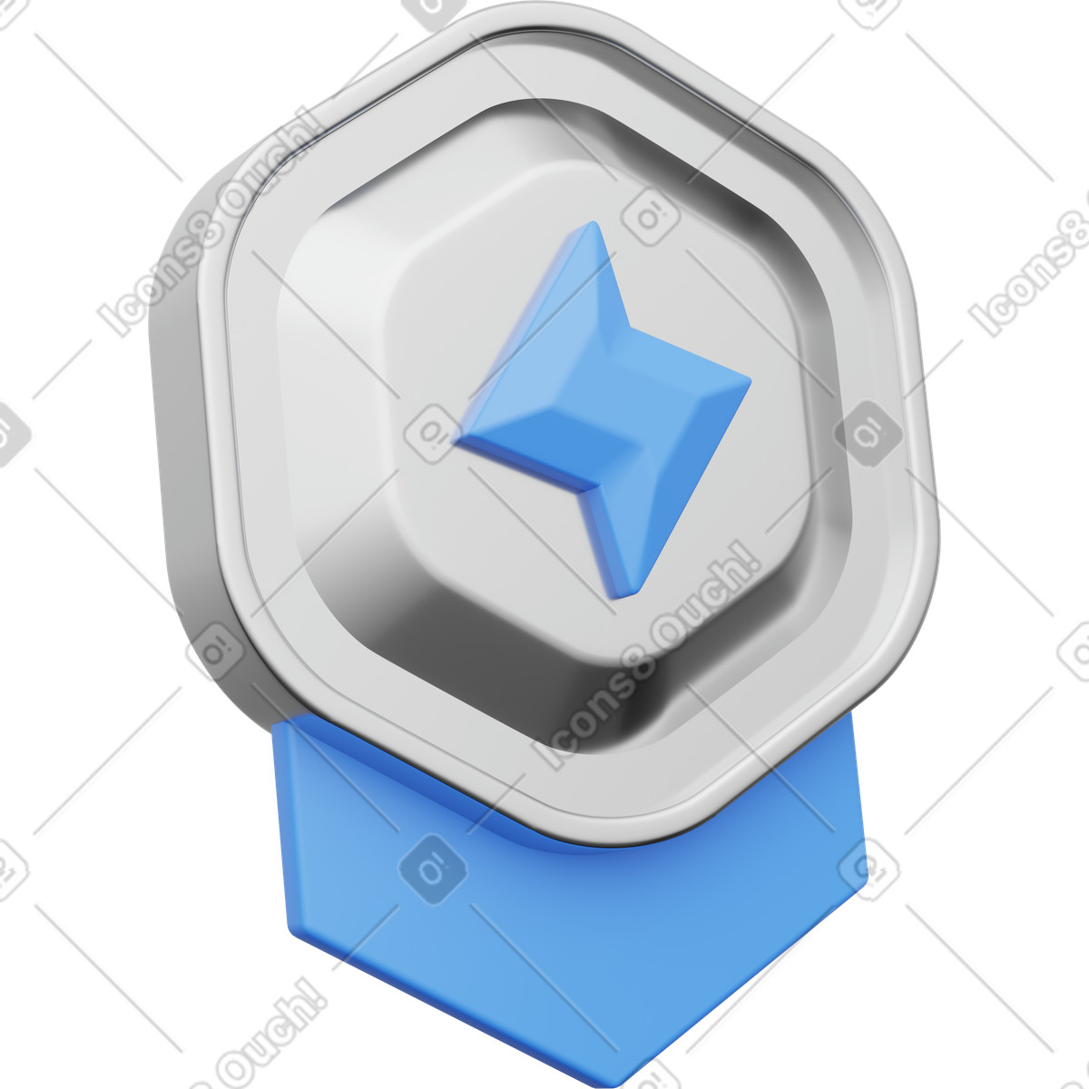 Ilustração de System acceleration status lightning badge with ribbon em no estilo 3D Playful para baixar em PNG, SVG