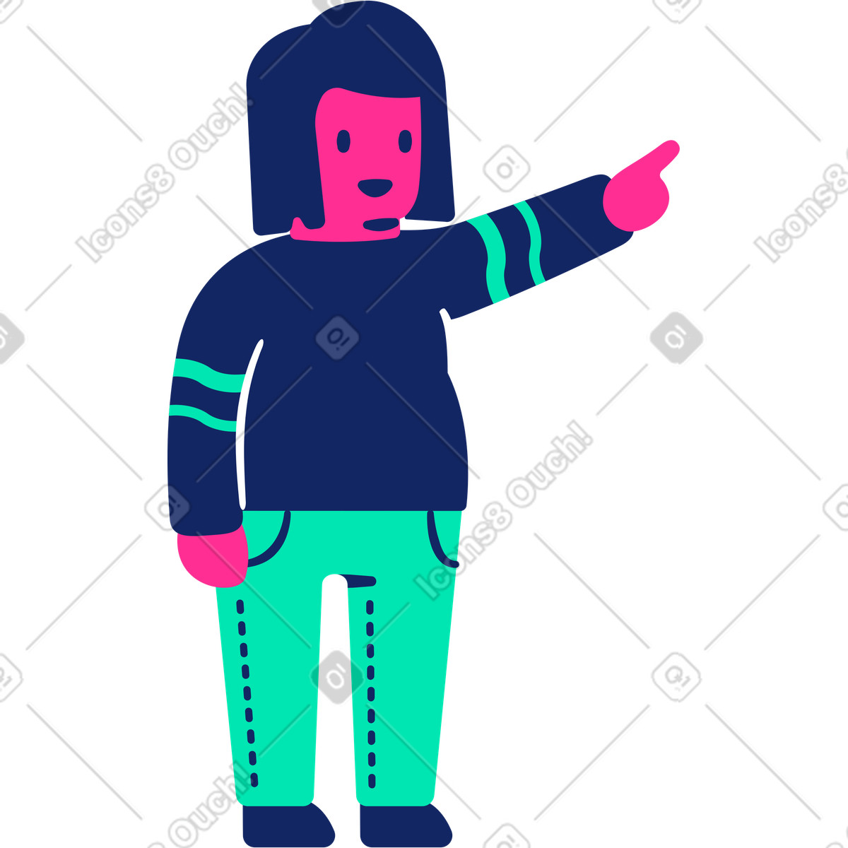 Ilustração de Homem gordo apontando para cima em no estilo Cyborg baixar em PNG, SVG