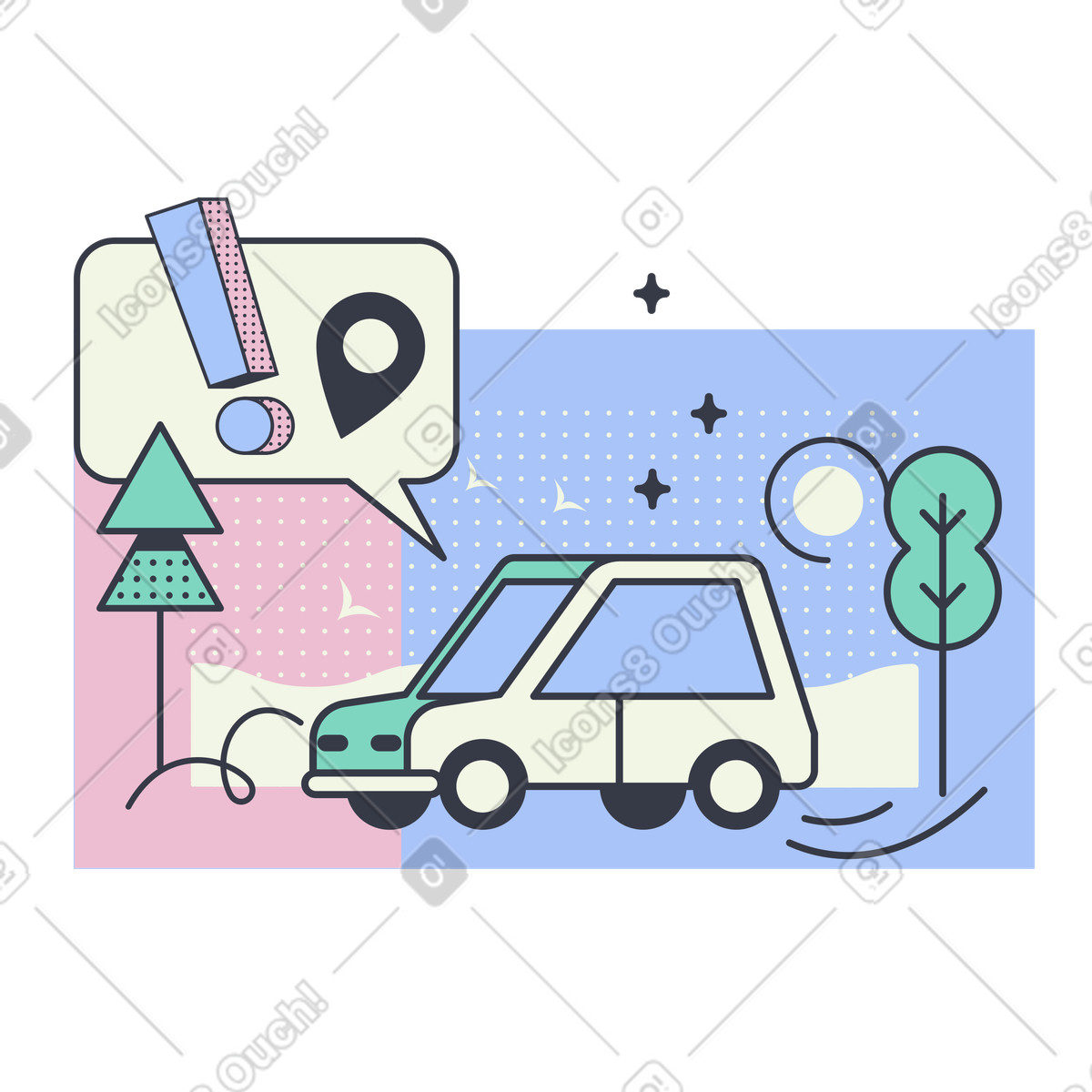 Get lost illustrazione in stile Abstract scarica in PNG, SVG