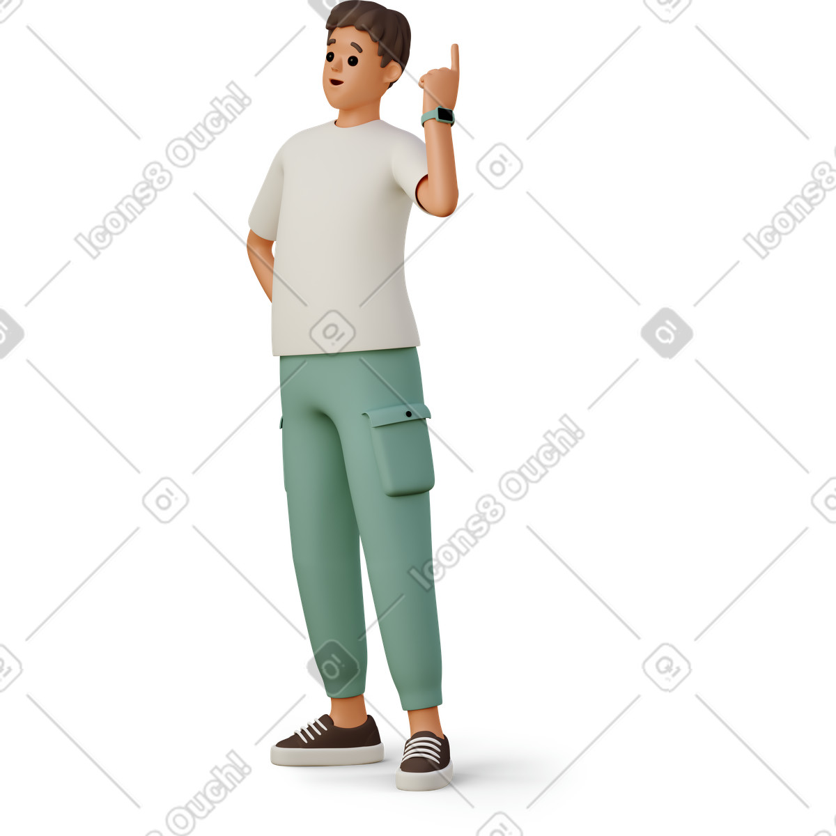 Ilustração de Boy having an idea em no estilo 3D Casual life para baixar em PNG, SVG