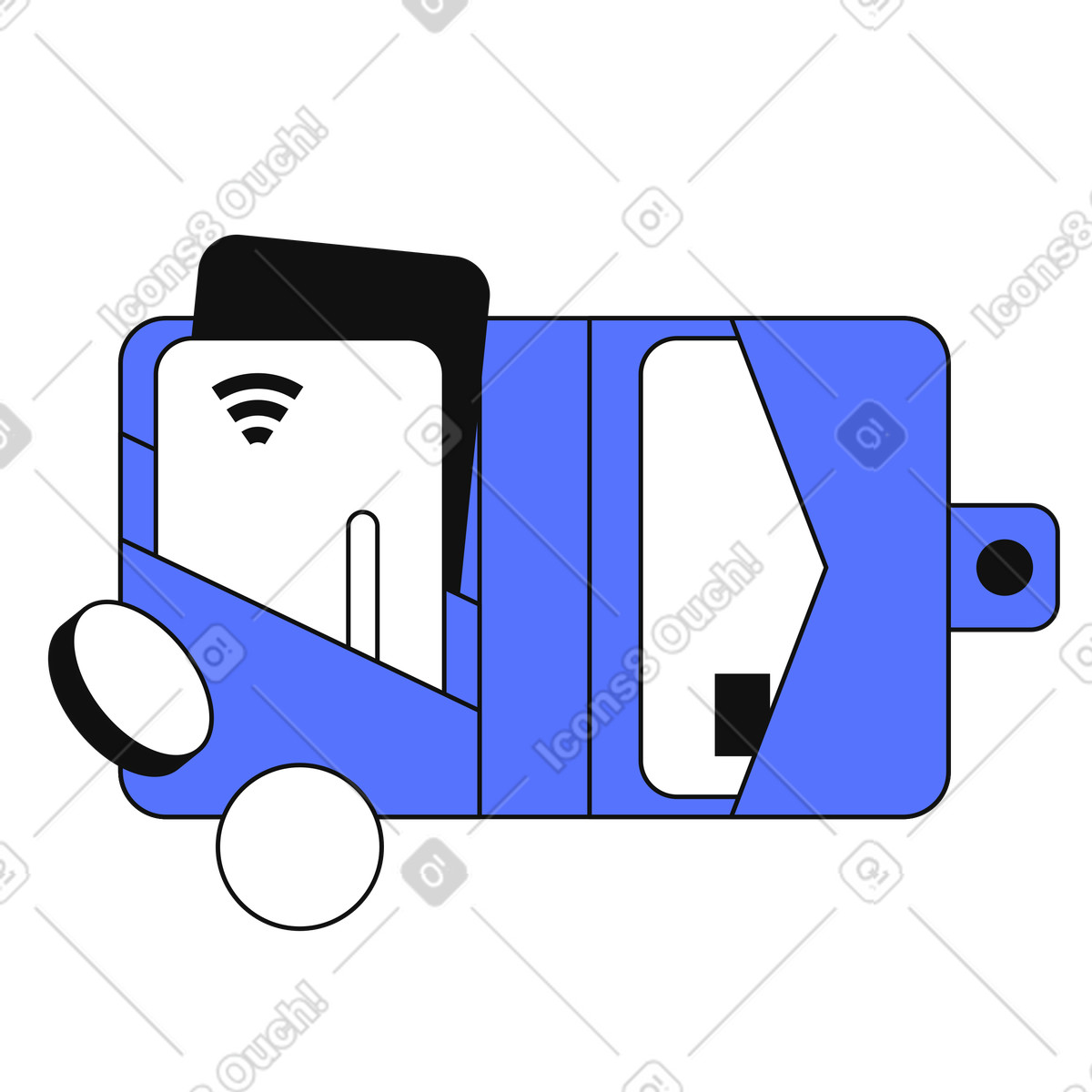 Main 스타일의 Wallet with contactless payment card and smartphone for digital transactions 일러스트레이션 PNG, SVG 다운로드