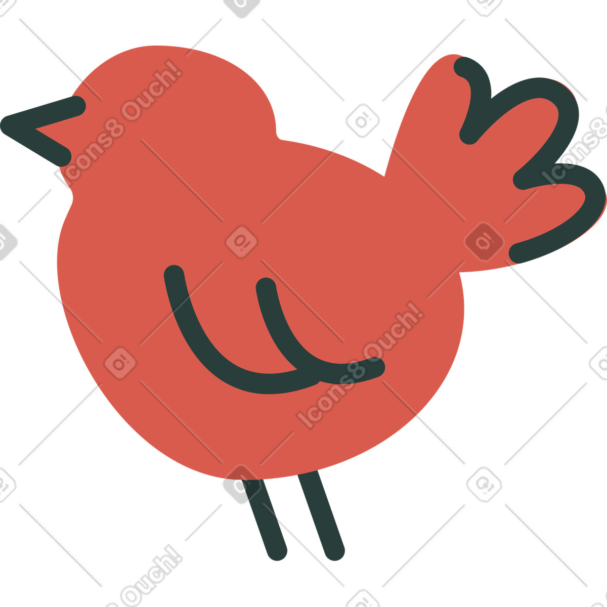 Ilustração de 鸟 em no estilo Macaroni para baixar em PNG, SVG