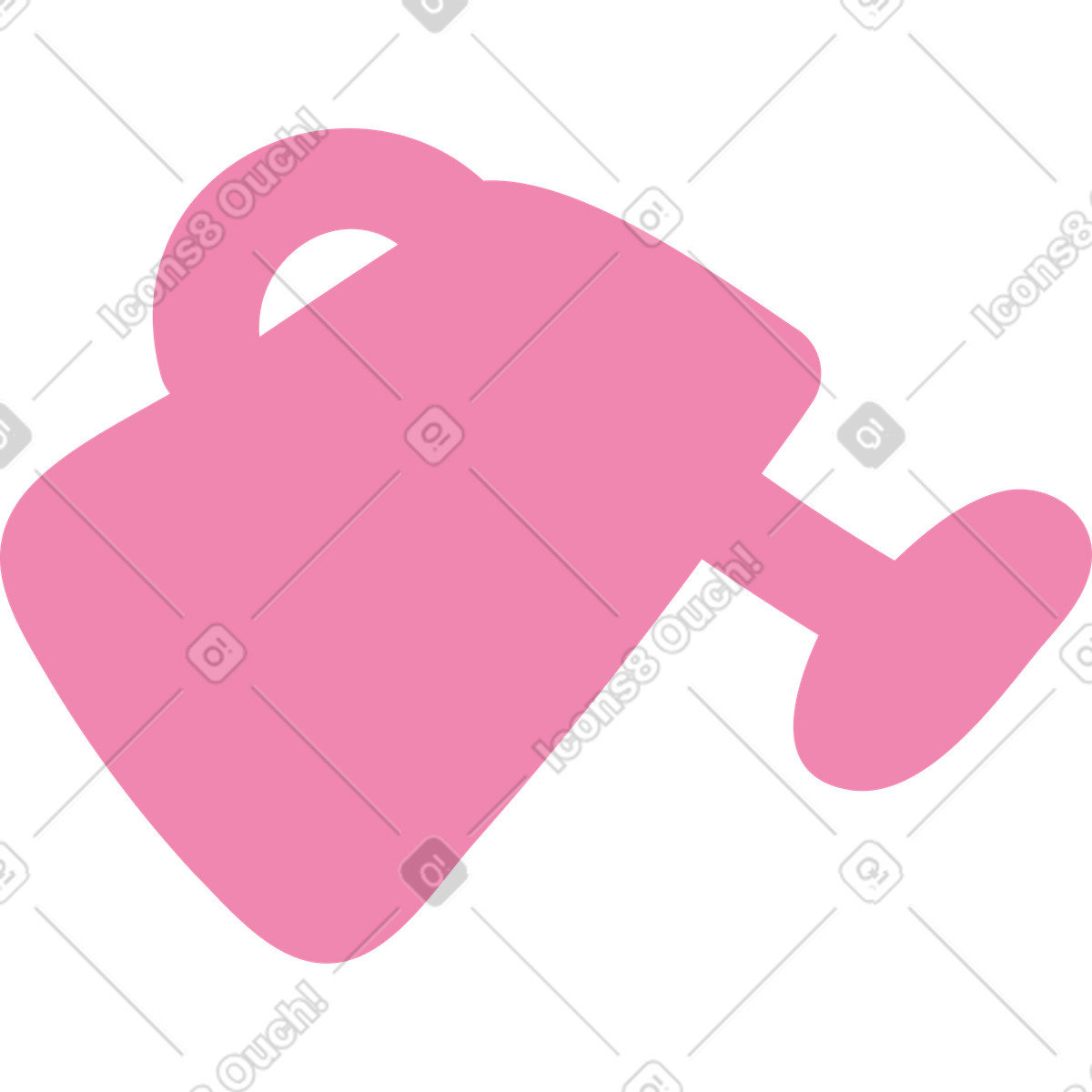 Pink watering can illustrazione in stile Pluto scarica in PNG, SVG