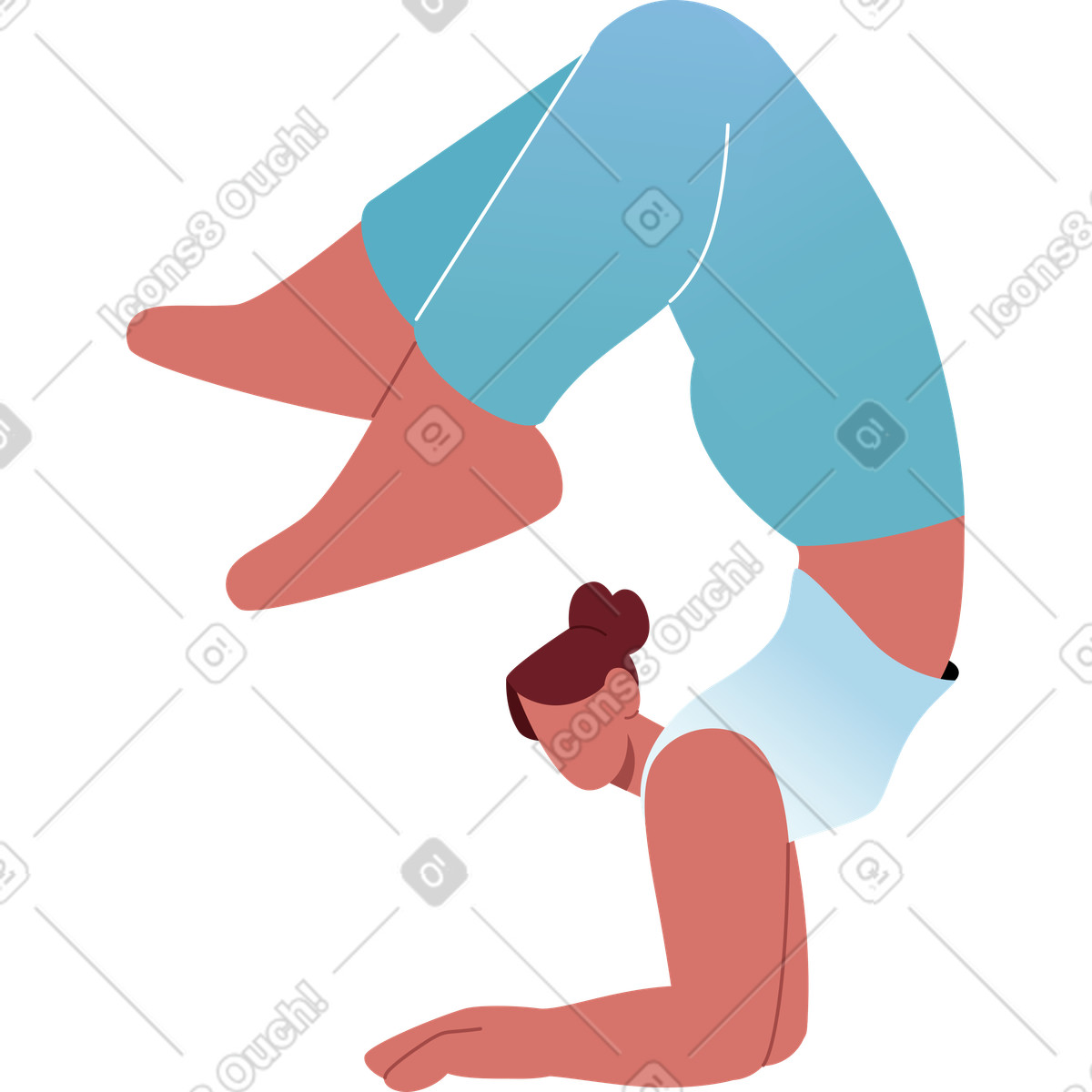 Illustration Femme, dans, coude, stand yoga dans le style Airy à télécharger aux formats PNG, SVG