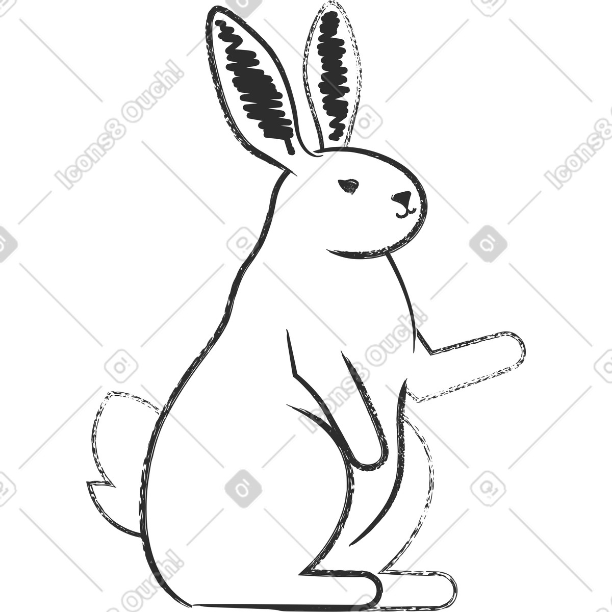 Bunny illustration in Graphite style download in PNG, SVG