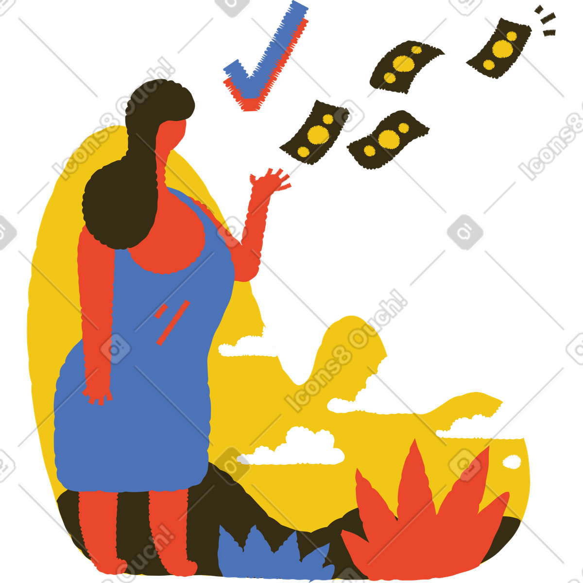Payment processed illustration in PNG, SVG