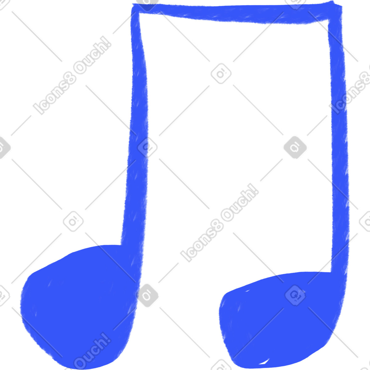 Quirky スタイルの Big blue note のイラストをPNG、SVG形式でダウンロード