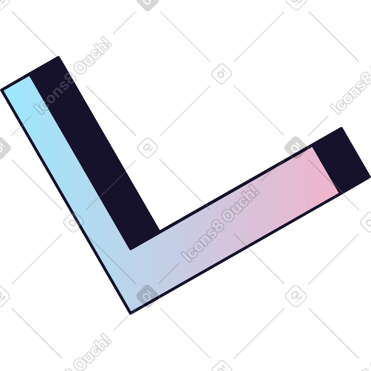 Gradient check mark illustration in Node style download in PNG, SVG