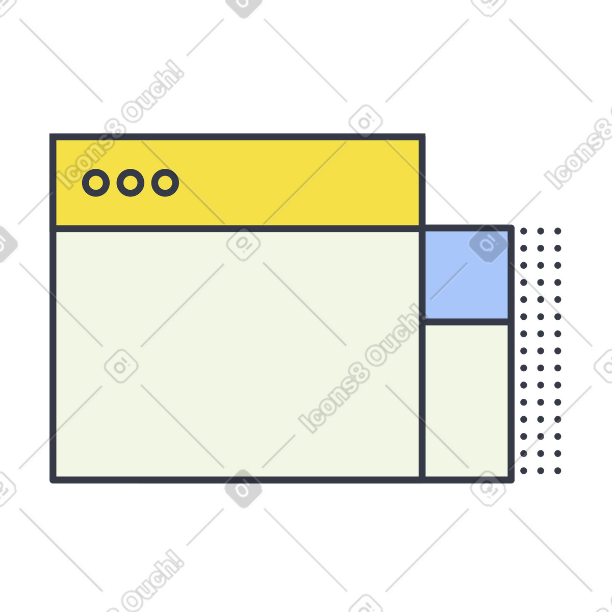 Two browsers animated illustration in Abstract style download in GIF, Lottie (JSON), AE