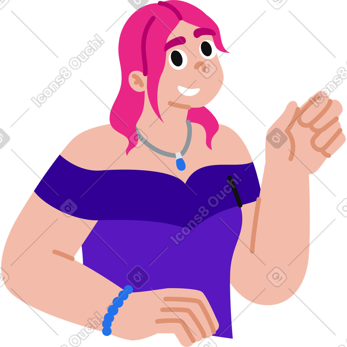 下载 Active 风格的 拿着东西的年轻女人 插画，支持 PNG、SVG 格式