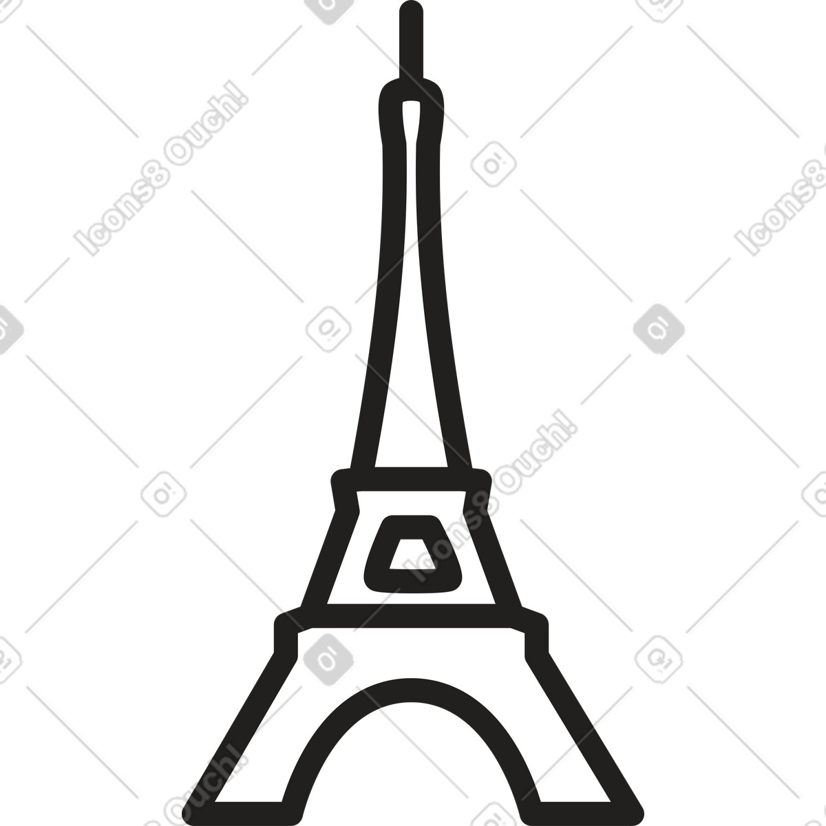 Eiffel tower illustration in PNG, SVG