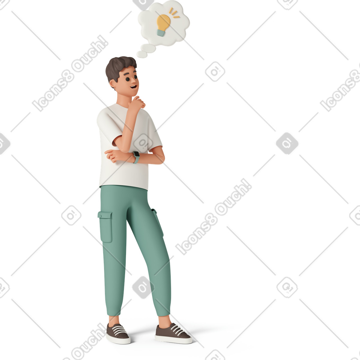 Ilustração de Man with speech bubble em no estilo 3D Casual life para baixar em PNG, SVG