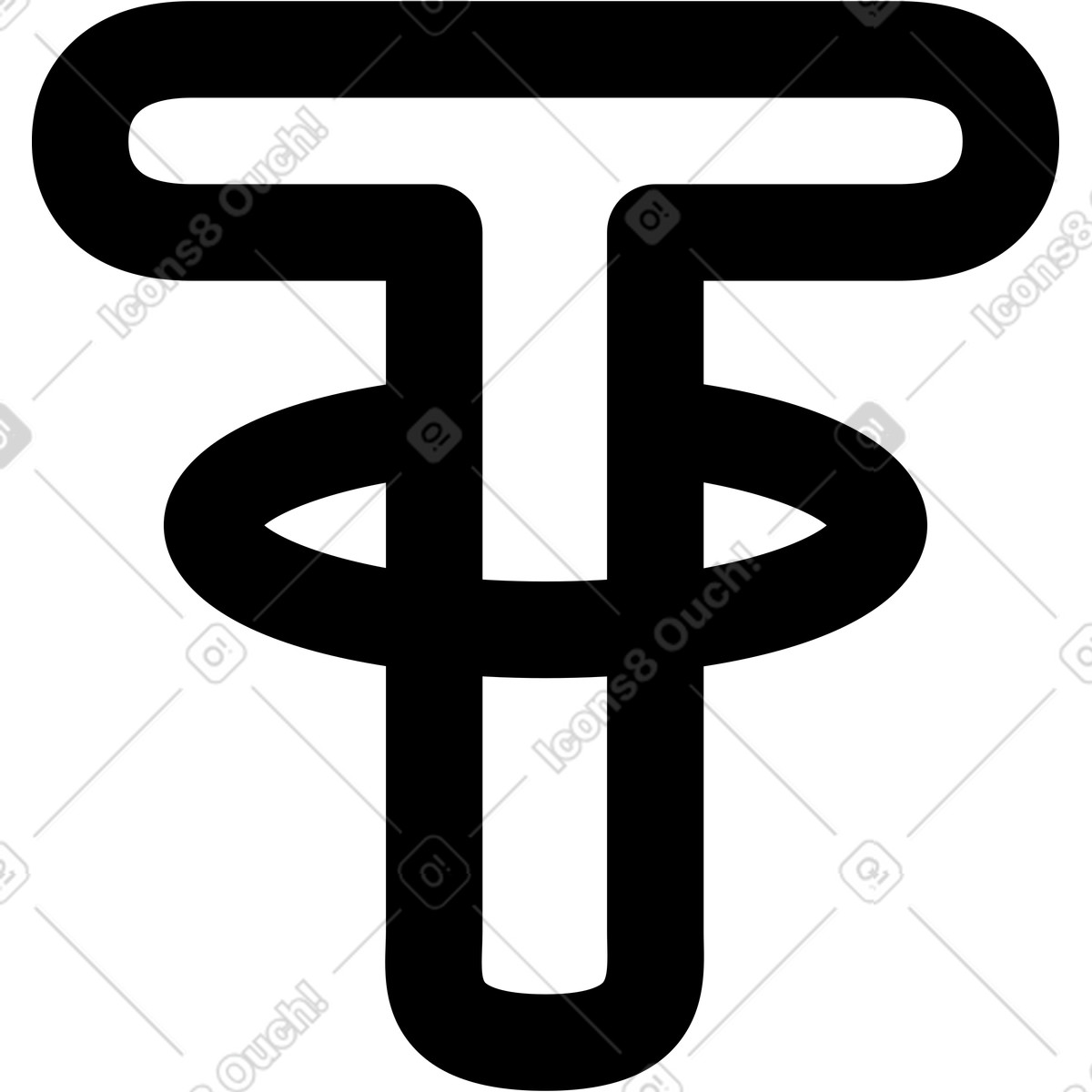 Icona di criptovaluta tether illustrazione in stile Transistor scarica in PNG, SVG