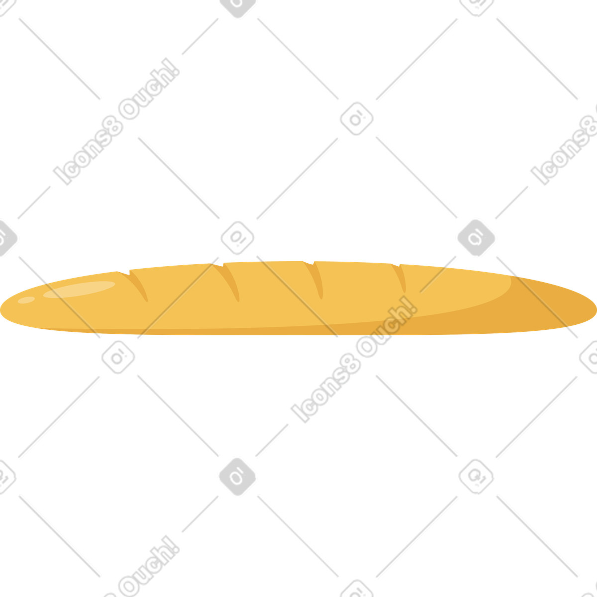 Ilustração de Baguete em no estilo Lagom para baixar em PNG, SVG