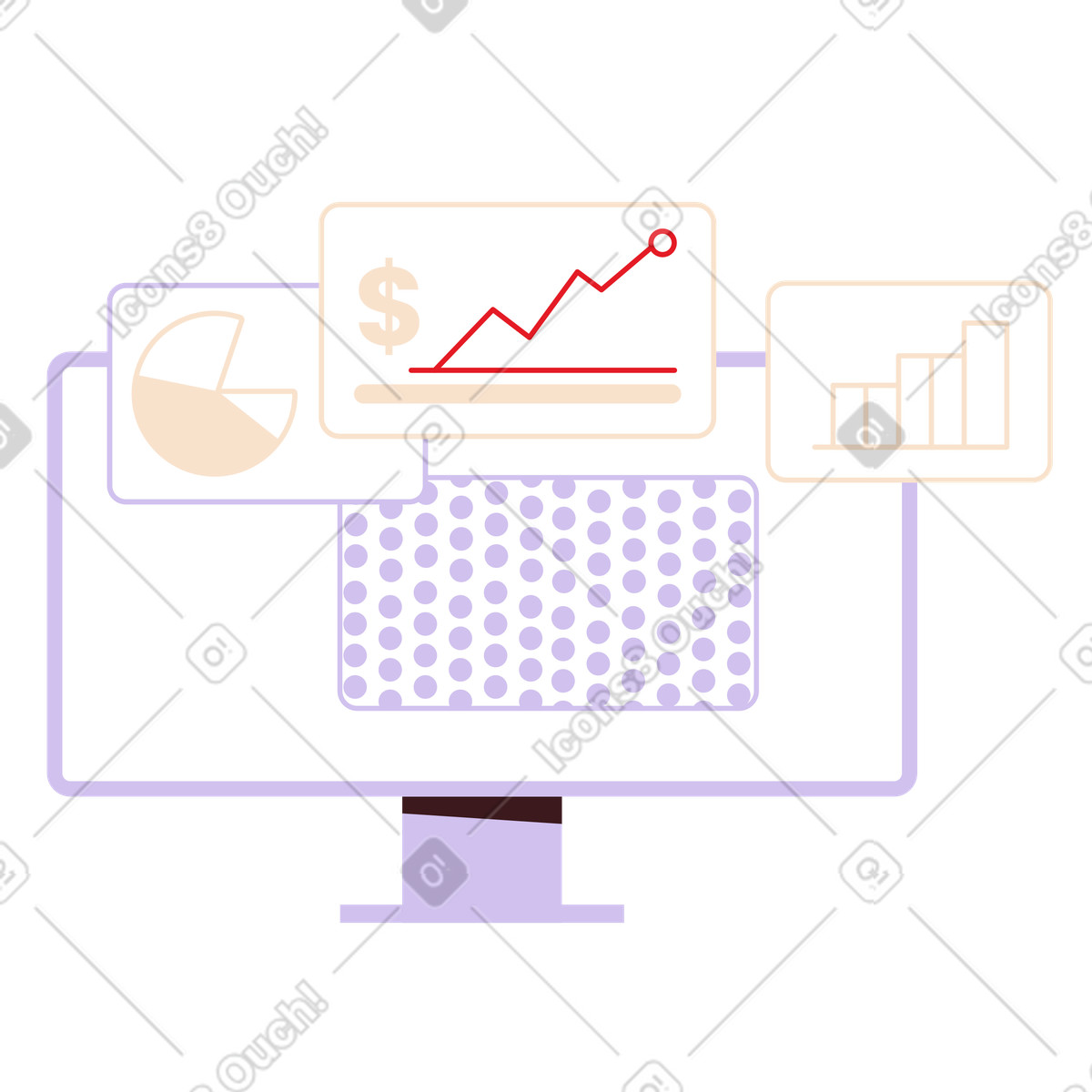 Иллюстрация Монитор со статистикой в стиле Folks — скачать в форматах PNG, SVG
