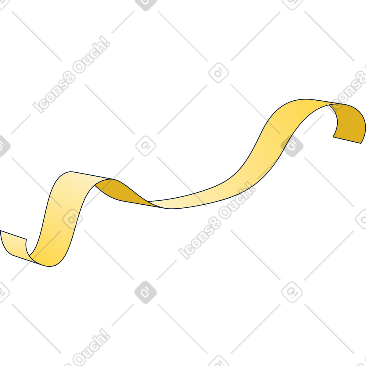 Ribbon illustration featuring colorful swirls clipart in PNG, SVG, GIF