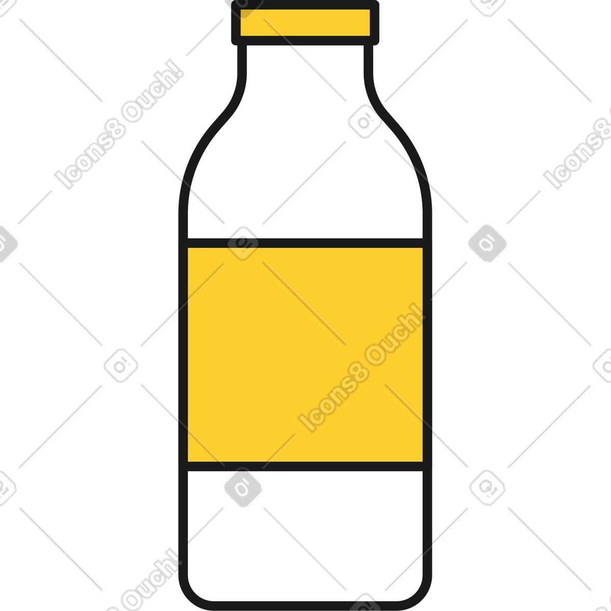 Milchflasche-Illustration im Taxi-Stil als Download in PNG, SVG