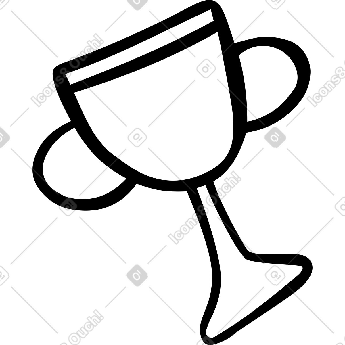 Prize cup illustration in Journal style download in PNG, SVG