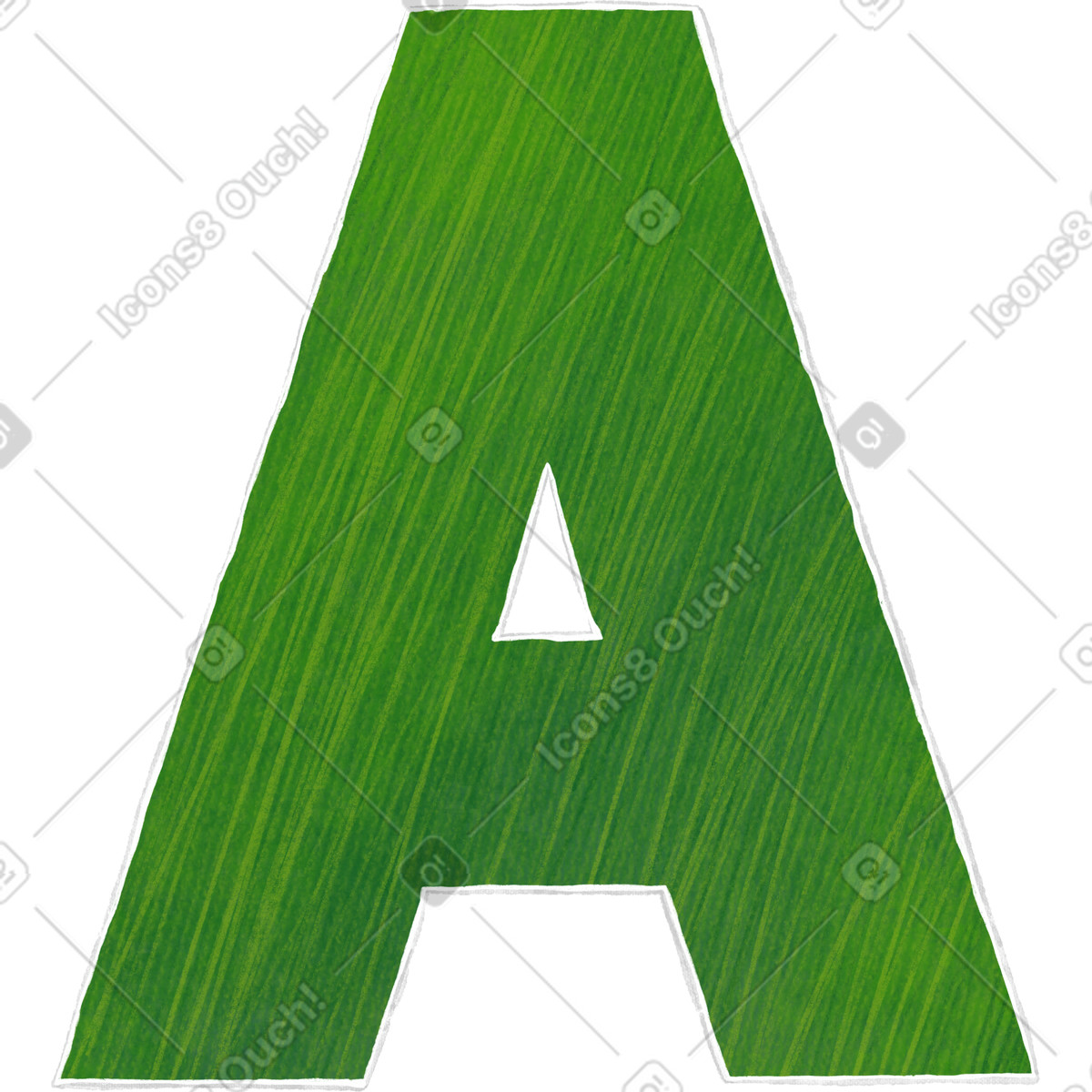 Big green letter a illustration in Crafty style download in PNG, SVG