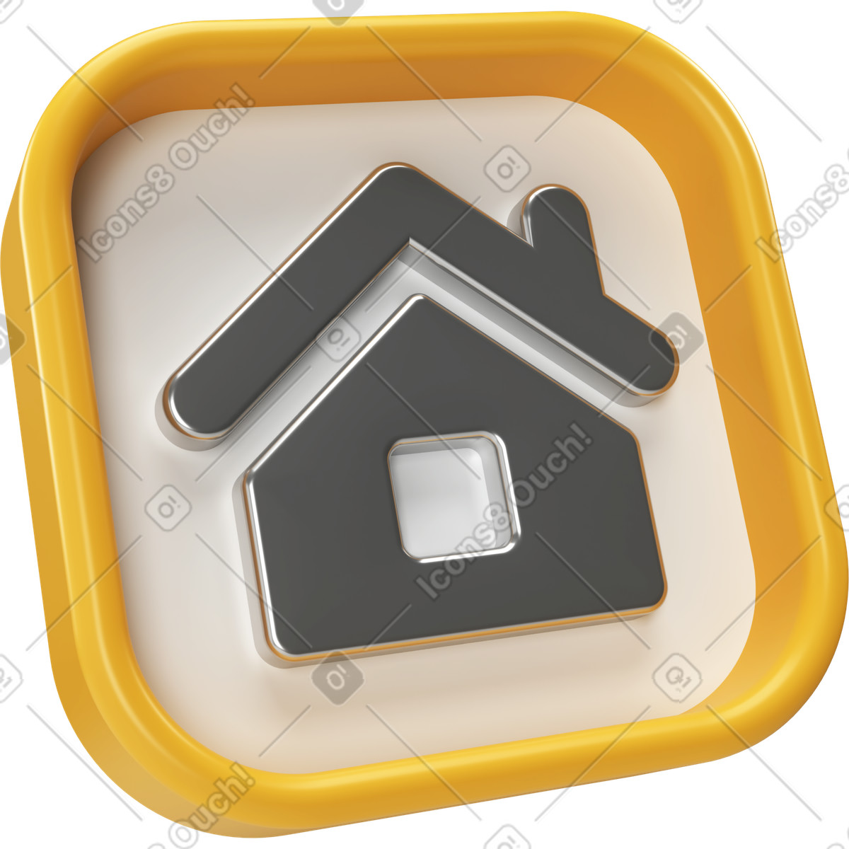 Home icon on plate with outline illustration in 3D Corporate style download in PNG, SVG