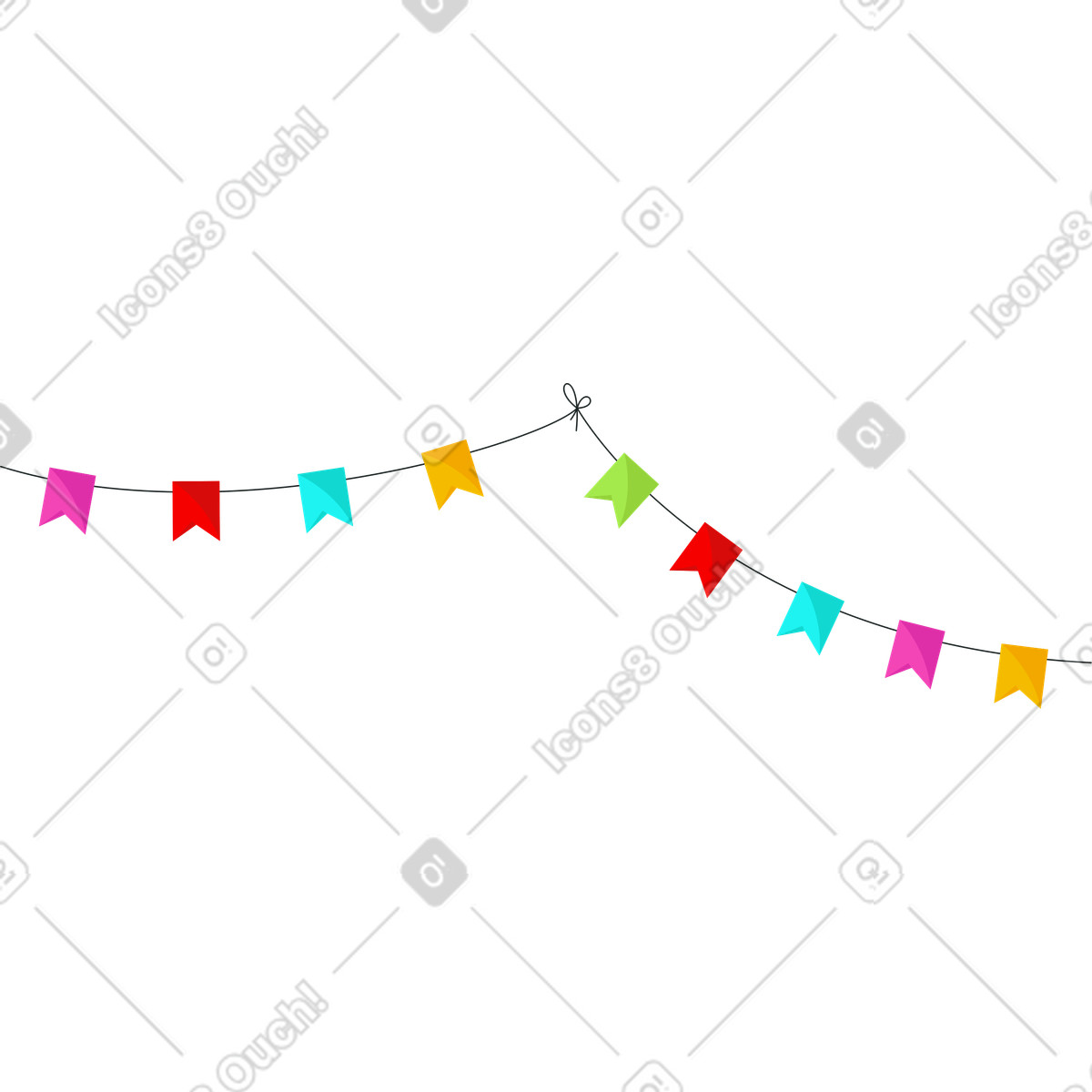 Ilustración Guirnalda de papel en estilo Lagom a descargar en PNG y SVG