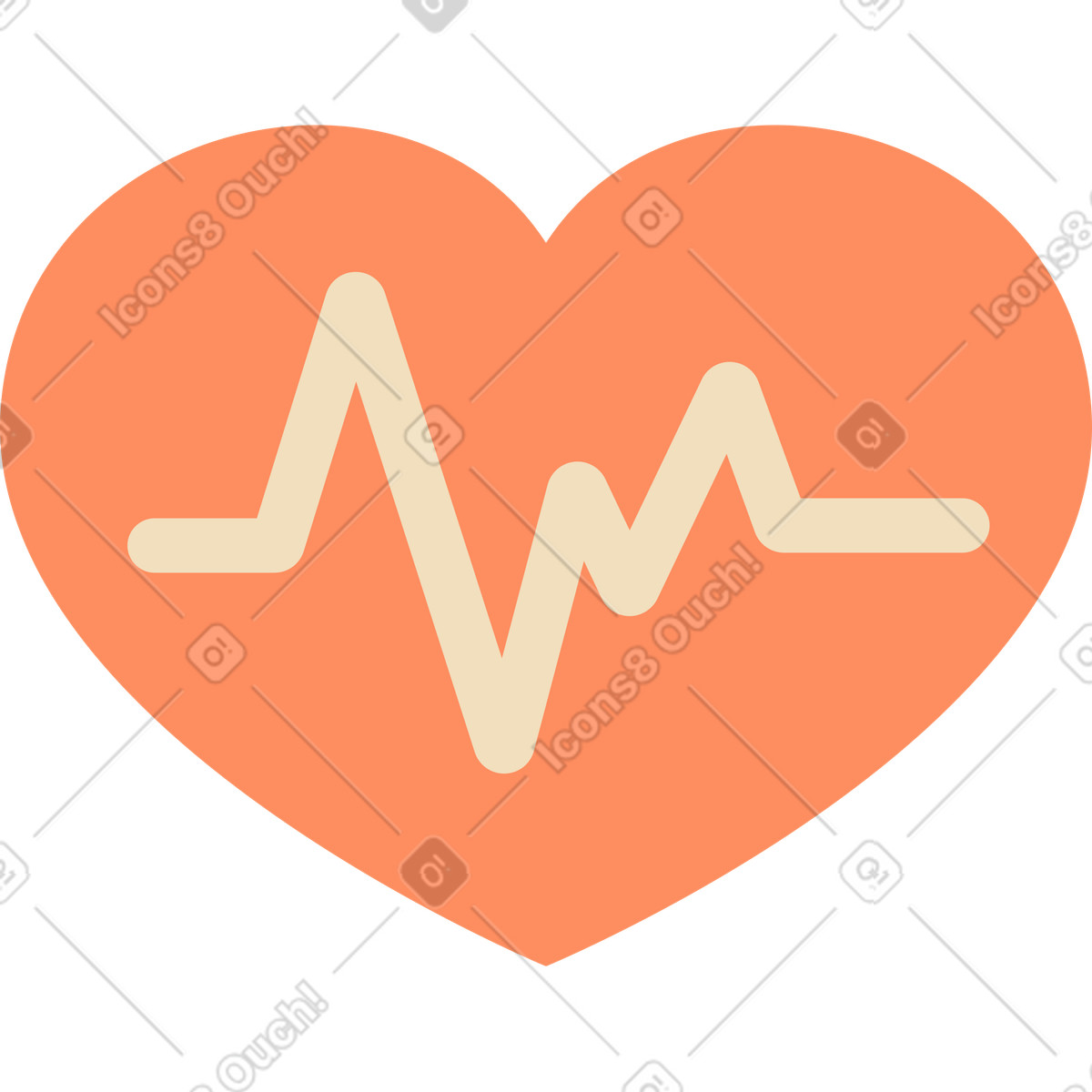 Heart with a pulse illustration featuring a vibrant clipart design in PNG SVG.
