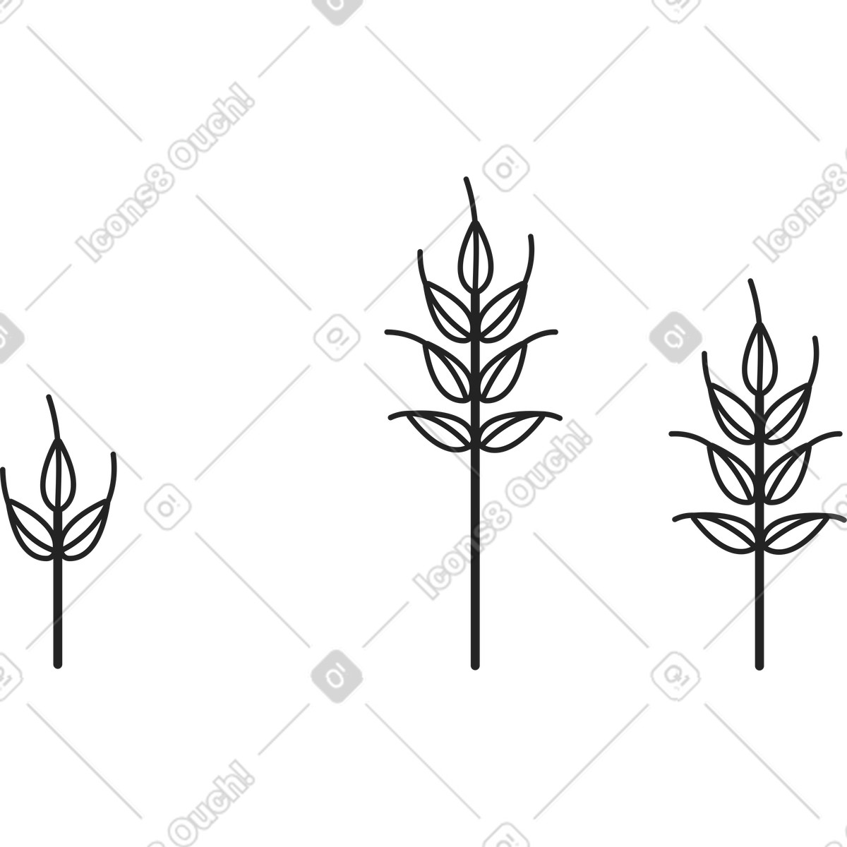下载 Sammy Line 风格的 麦穗 插画，支持 PNG、SVG 格式