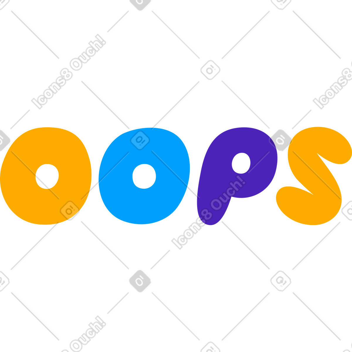 Puffy-schriftzug-aufkleber. ups-text-Illustration im Lettering-Stil als Download in PNG, SVG