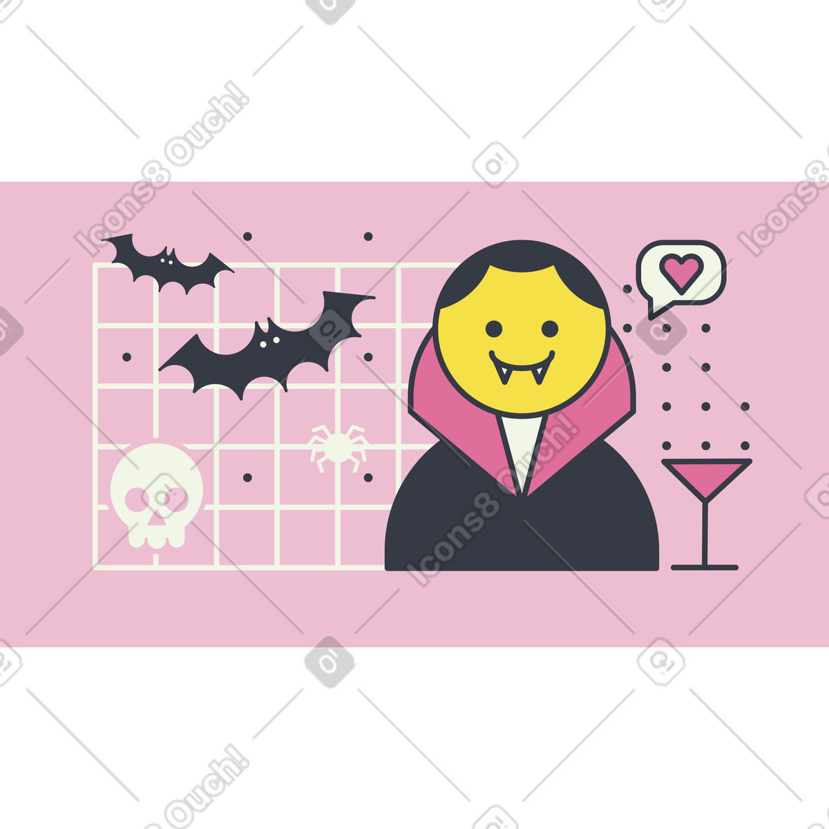 Ilustración Vampiro en estilo Abstract a descargar en PNG y SVG