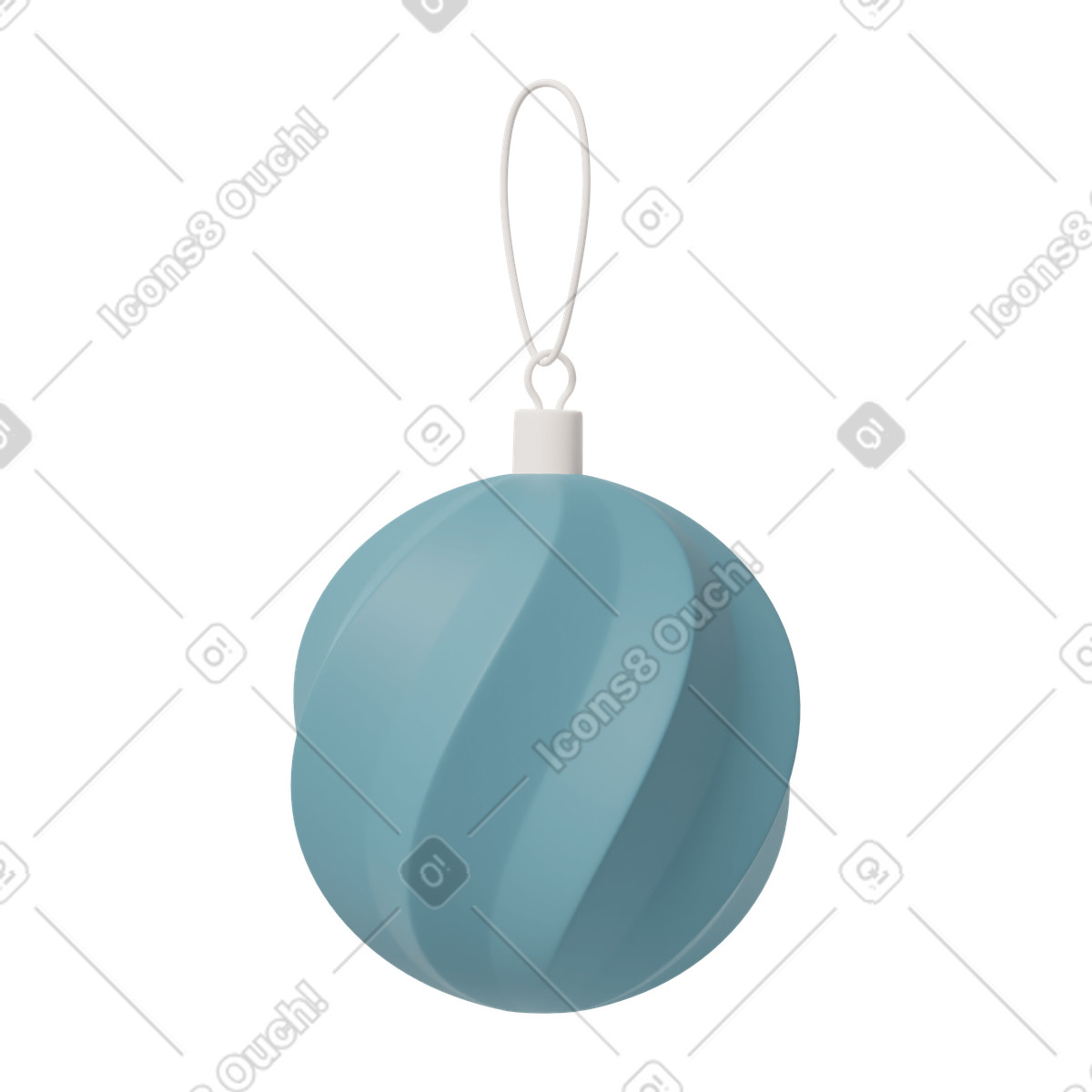 Blue christmas ball ornament illustration in 3D Casual life style download in PNG, SVG
