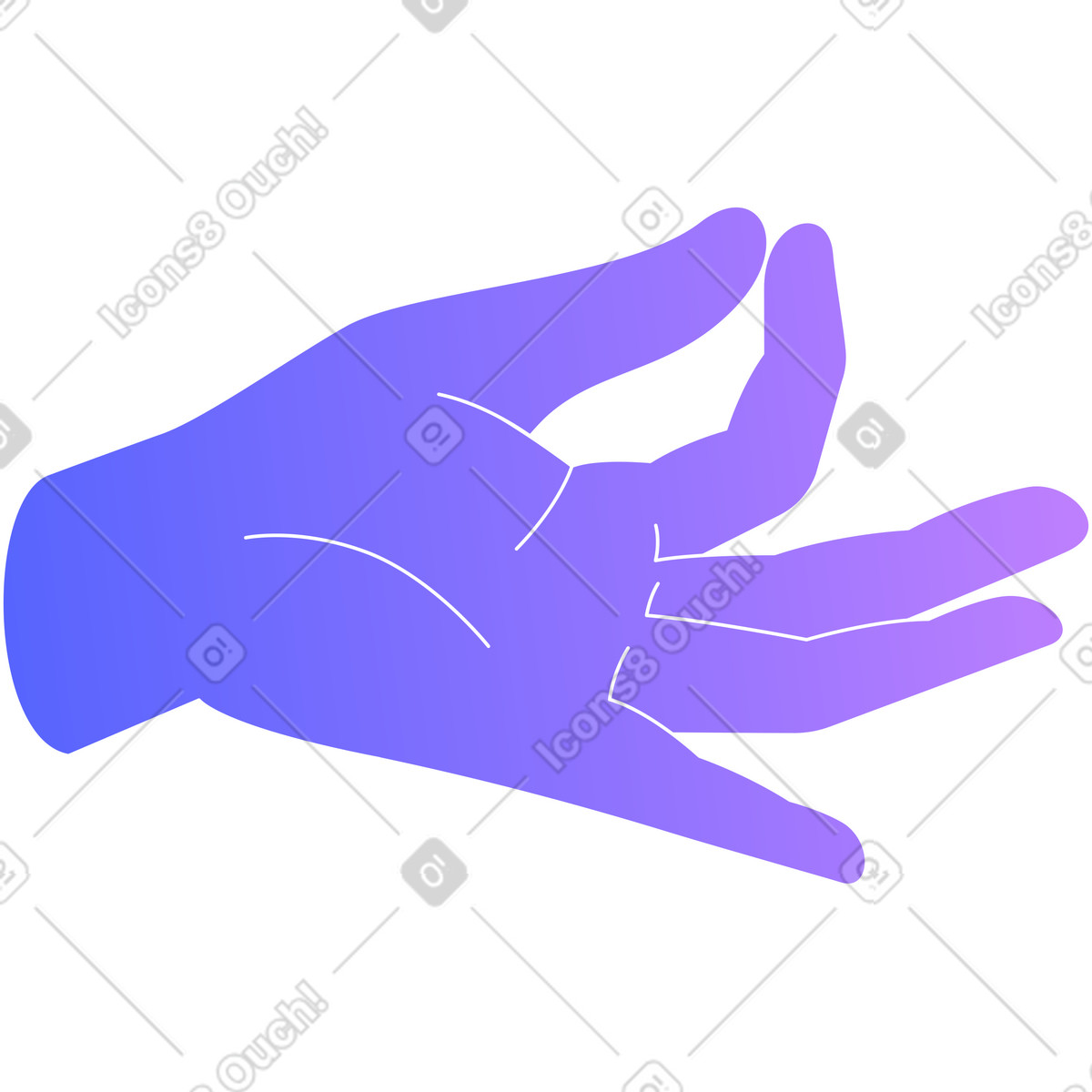 Purple gradient hand illustration in Lucent style download in PNG, SVG