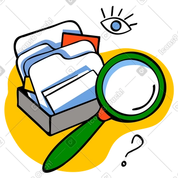 Recherche de documents dans des dossiers avec la loupe PNG, SVG