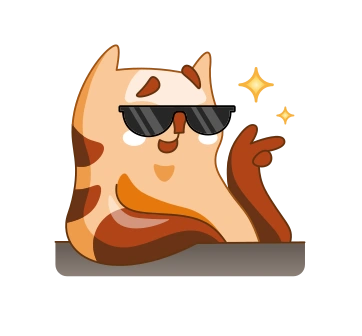A cool cat wearing sunglasses - Kitekat style illustration