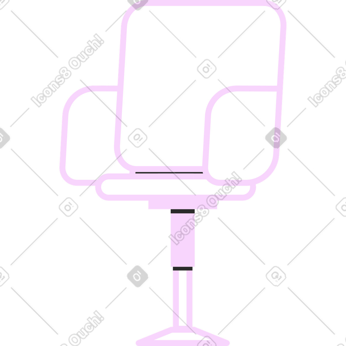 Ergonomic desk chair with tall back and swivel stand illustration in Marginalia style download in PNG, SVG