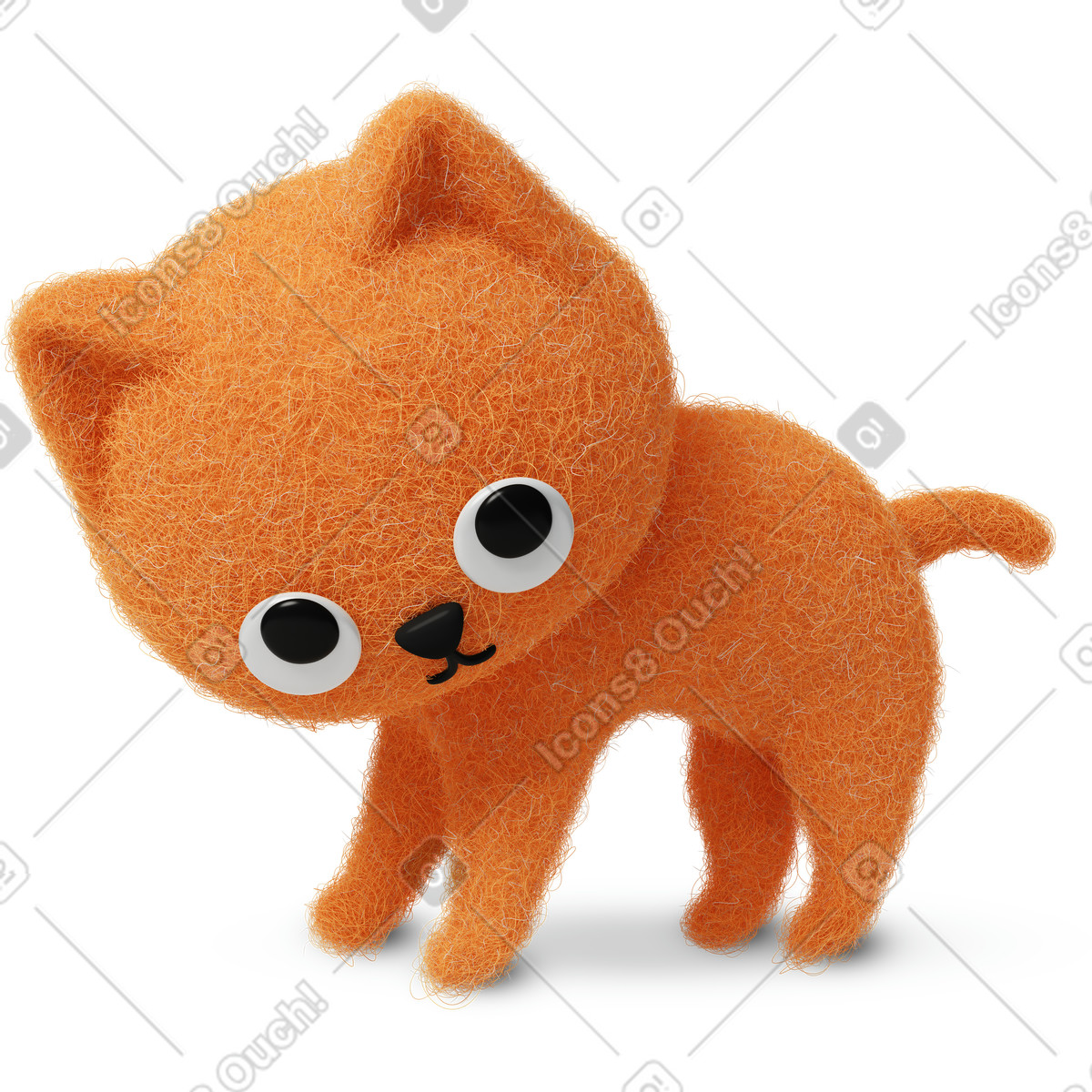 Illustration Chaton mignon se cambrant le dos dans style Experimental à télécharger aux formats PNG, SVG