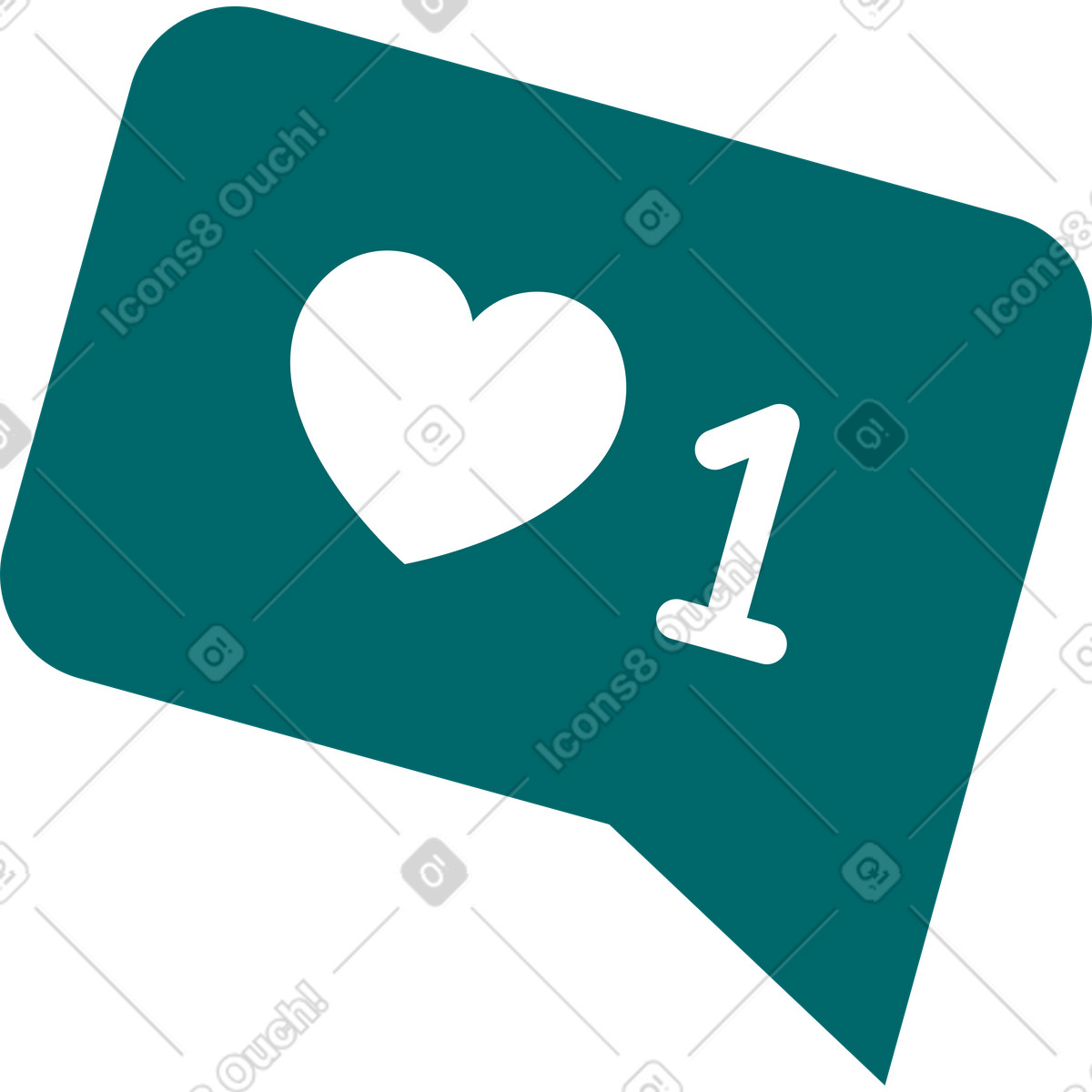 Speech bubble with like illustration in Sammy Line style download in PNG, SVG