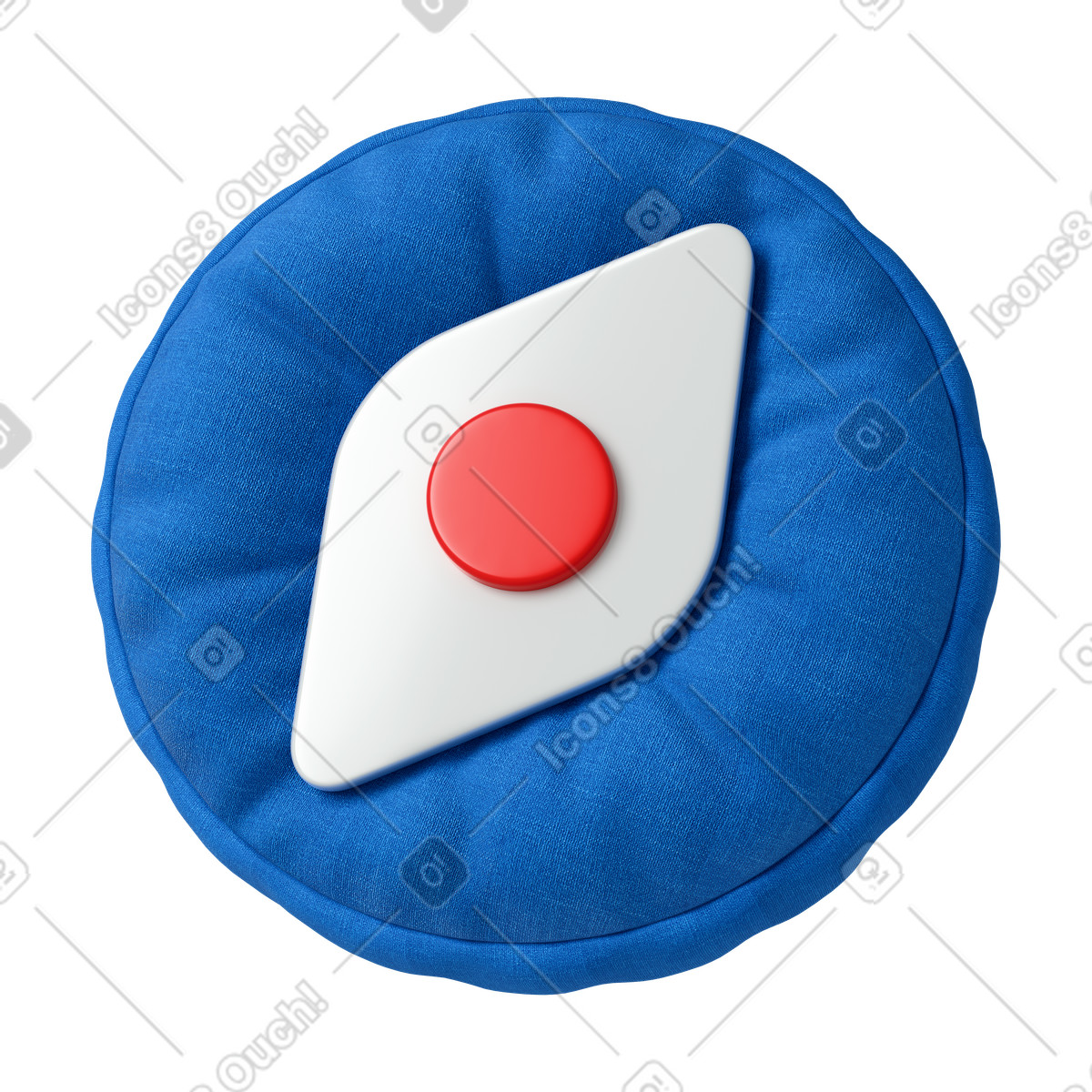 Ilustración Blue compass en estilo 3D Plush icons a descargar en PNG y SVG