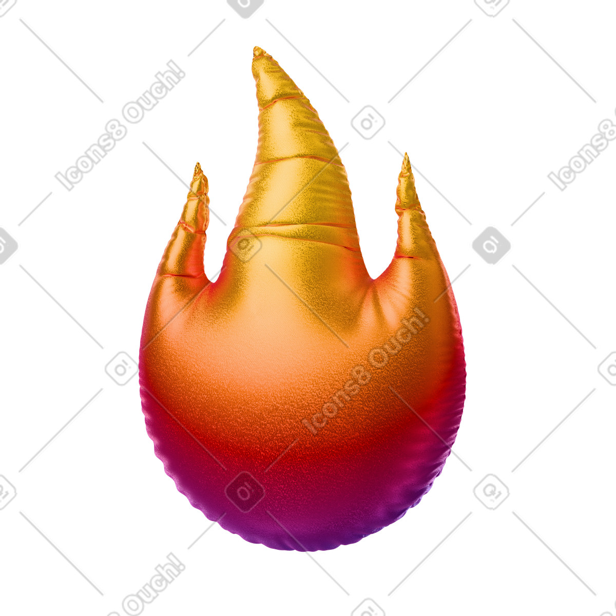 Ilustración Fuego de gradiente inflable en estilo 3D Plush icons a descargar en PNG y SVG