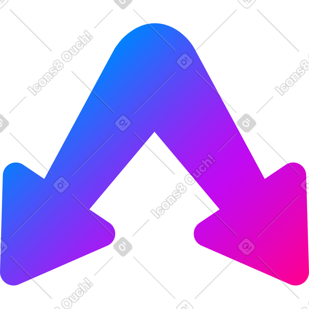 Frecce con gradiente illustrazione in stile Vibrant scarica in PNG, SVG