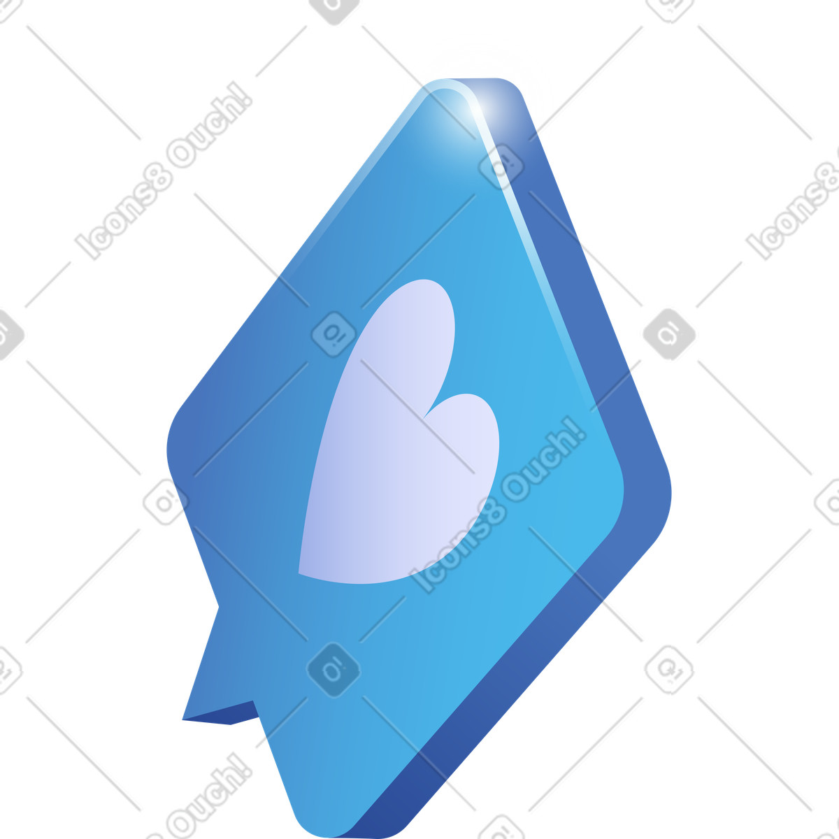 Иллюстрация Chat bubble heart emblem for social media like reaction в стиле Quantum — скачать в форматах PNG, SVG