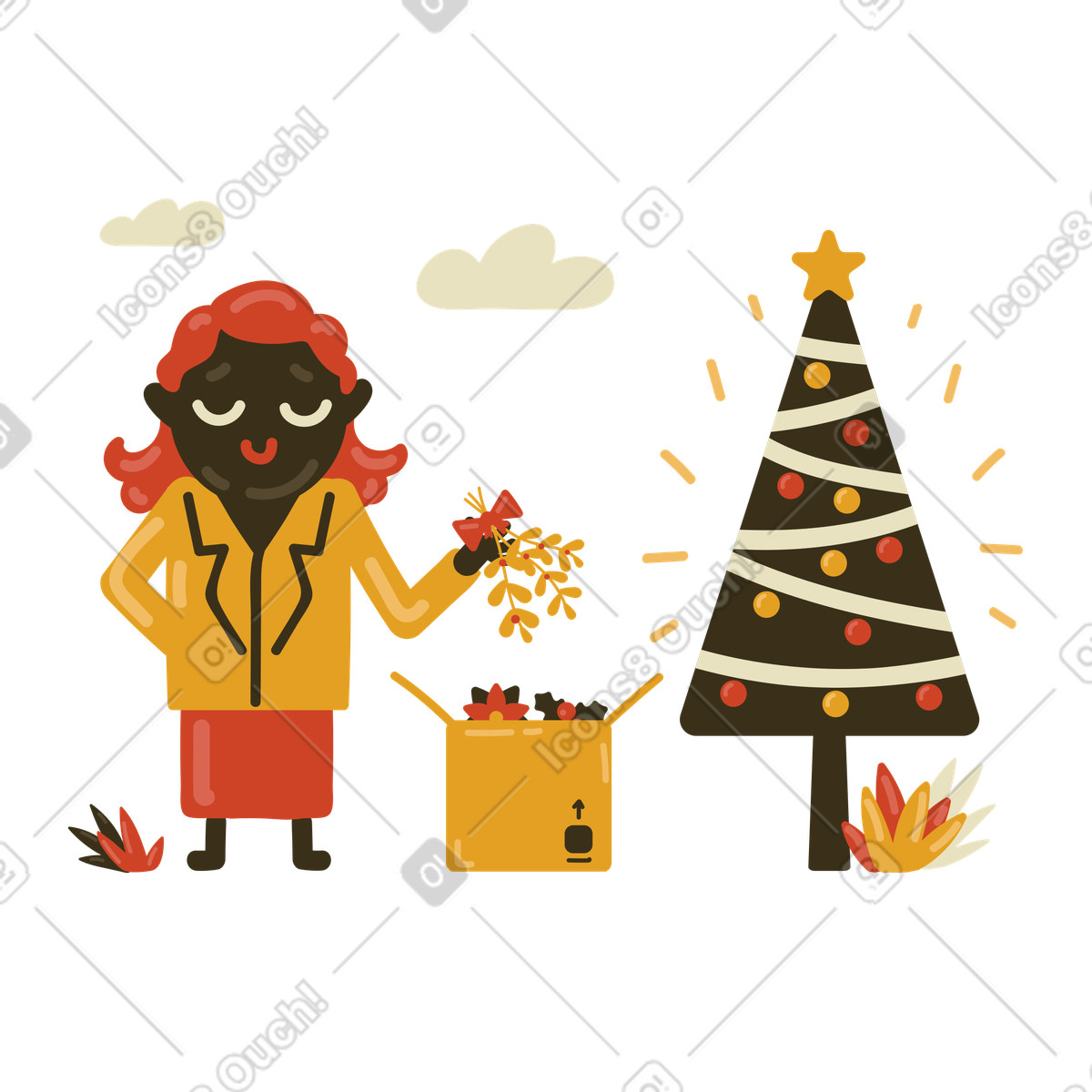 Before the Christmas illustration in PNG, SVG
