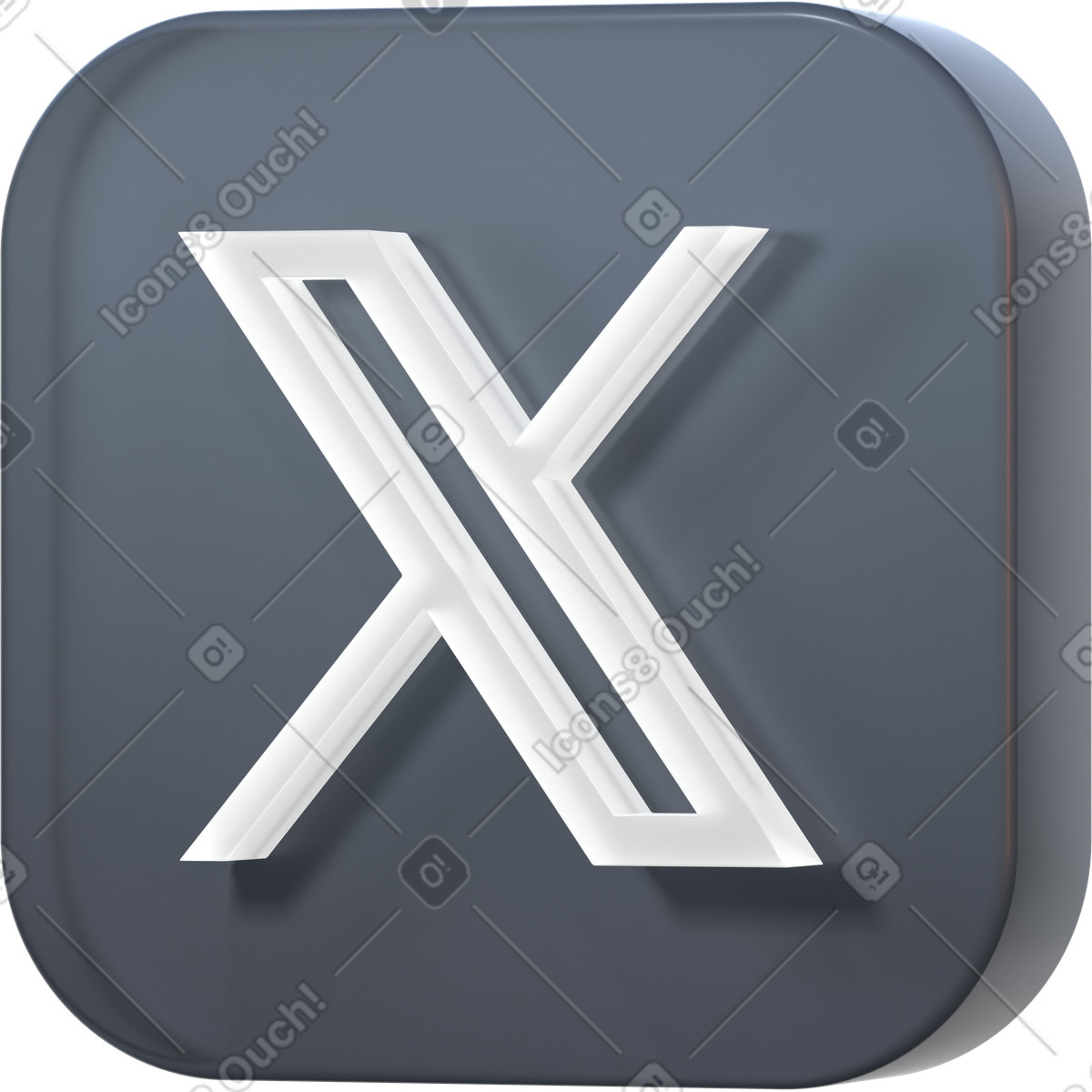 Иллюстрация Абстрактный логотип x в стиле 3D Glassy — скачать в форматах PNG, SVG